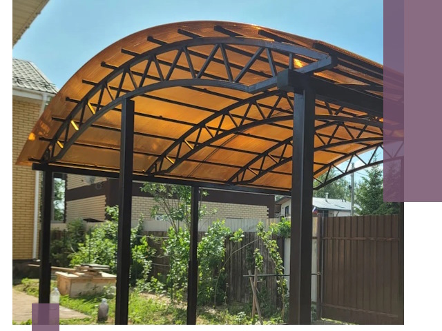 Изготовление навесов под ключ в Шумерле из качественных материалов