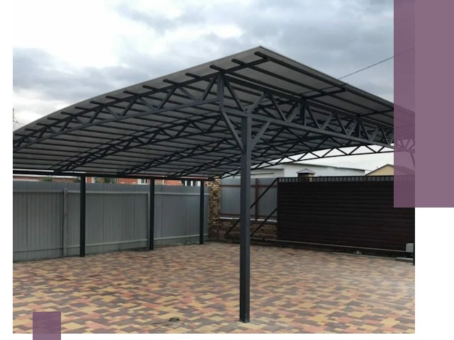 Недорогие навесы под ключ в Шумерле — изготовление и монтаж