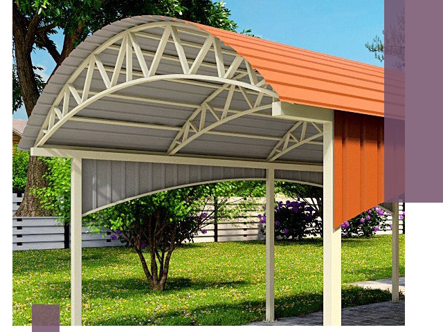 Навесы из профнастила под ключ в Шумерле — установка и монтаж