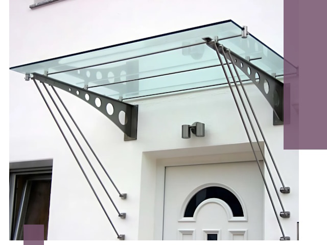 Козырьки над входом под ключ в Шумерле — изготовление и монтаж
