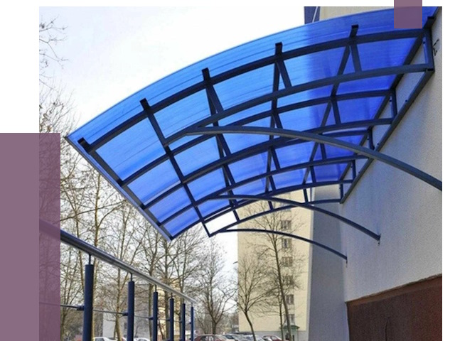 Козырьки из поликарбоната в Шумерле от 4562 руб. под ключ | ПРОЛЁТ-Шмр