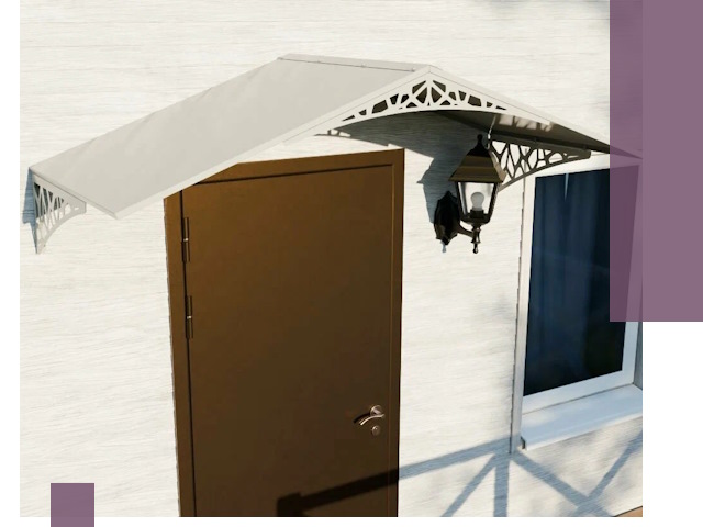 Металлические козырьки на входы и террасы в Шумерле