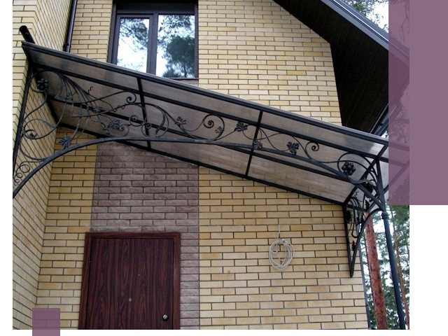 Односкатные козырьки из металла под ключ в Шумерле