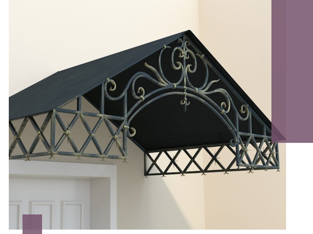 Двускатные металлические козырьки под ключ в Шумерле