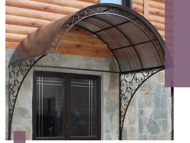 Арочные козырьки под ключ в Шумерле: изготовление и монтаж